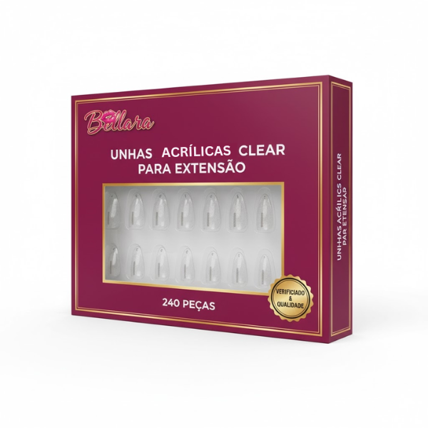 Unhas Acrílicas Clear para Extensão