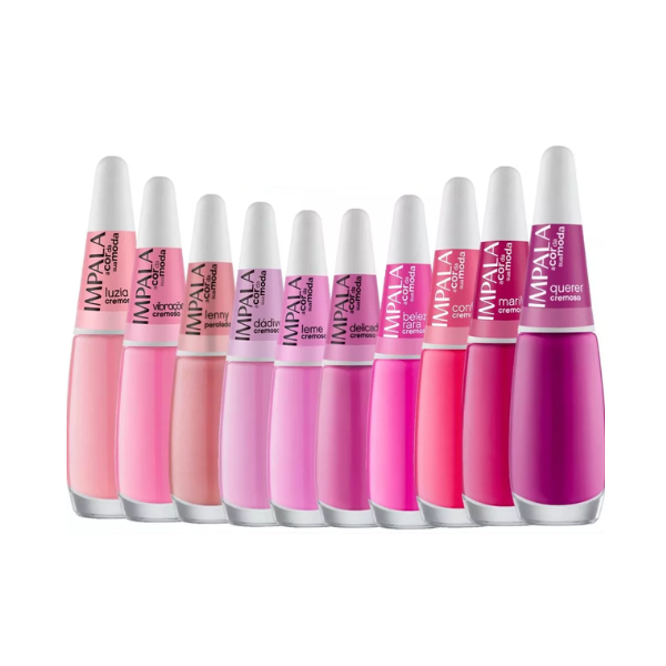 Kit 10 Esmalte Impala Tons Rosa Cremoso