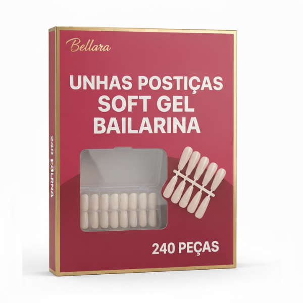 Unhas Postiças Soft Gel Bailarina