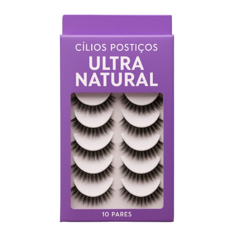 Cílios Postiços Ultra Natural 10 Pares