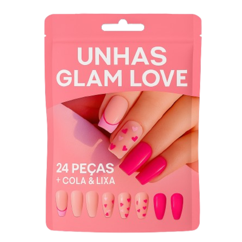 Unhas Glam Love - com Cola & Lixa