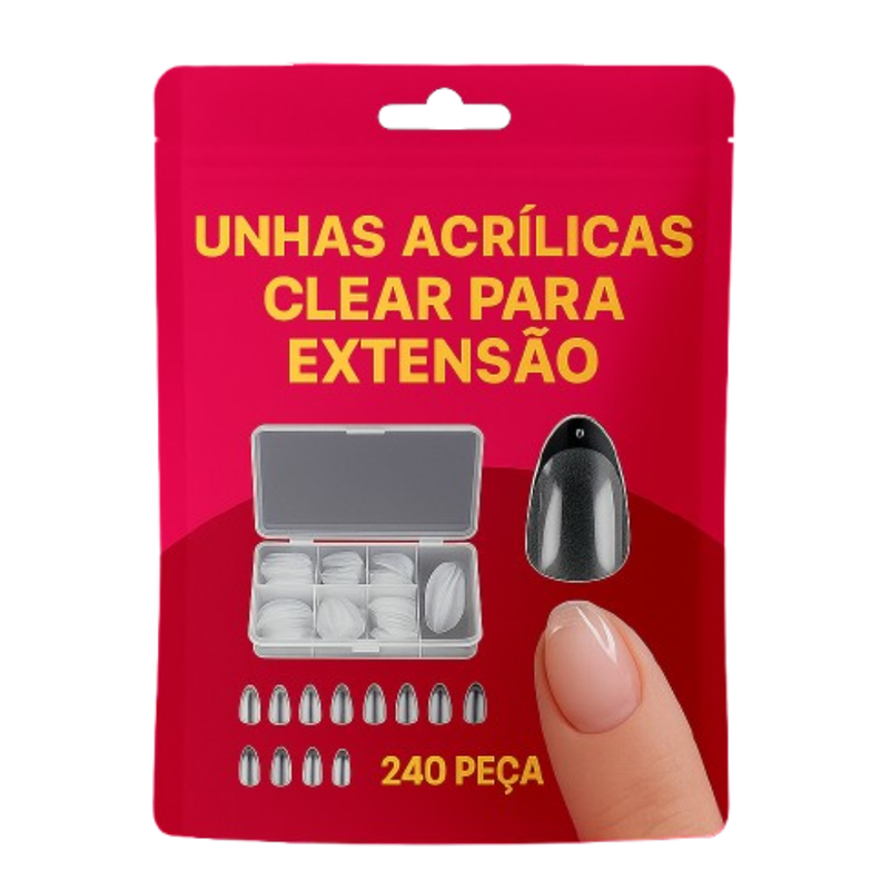 Unhas Acrílicas Clear para Extensão