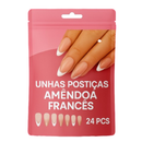 Unhas postiças amêndoa francês - Envio imediato